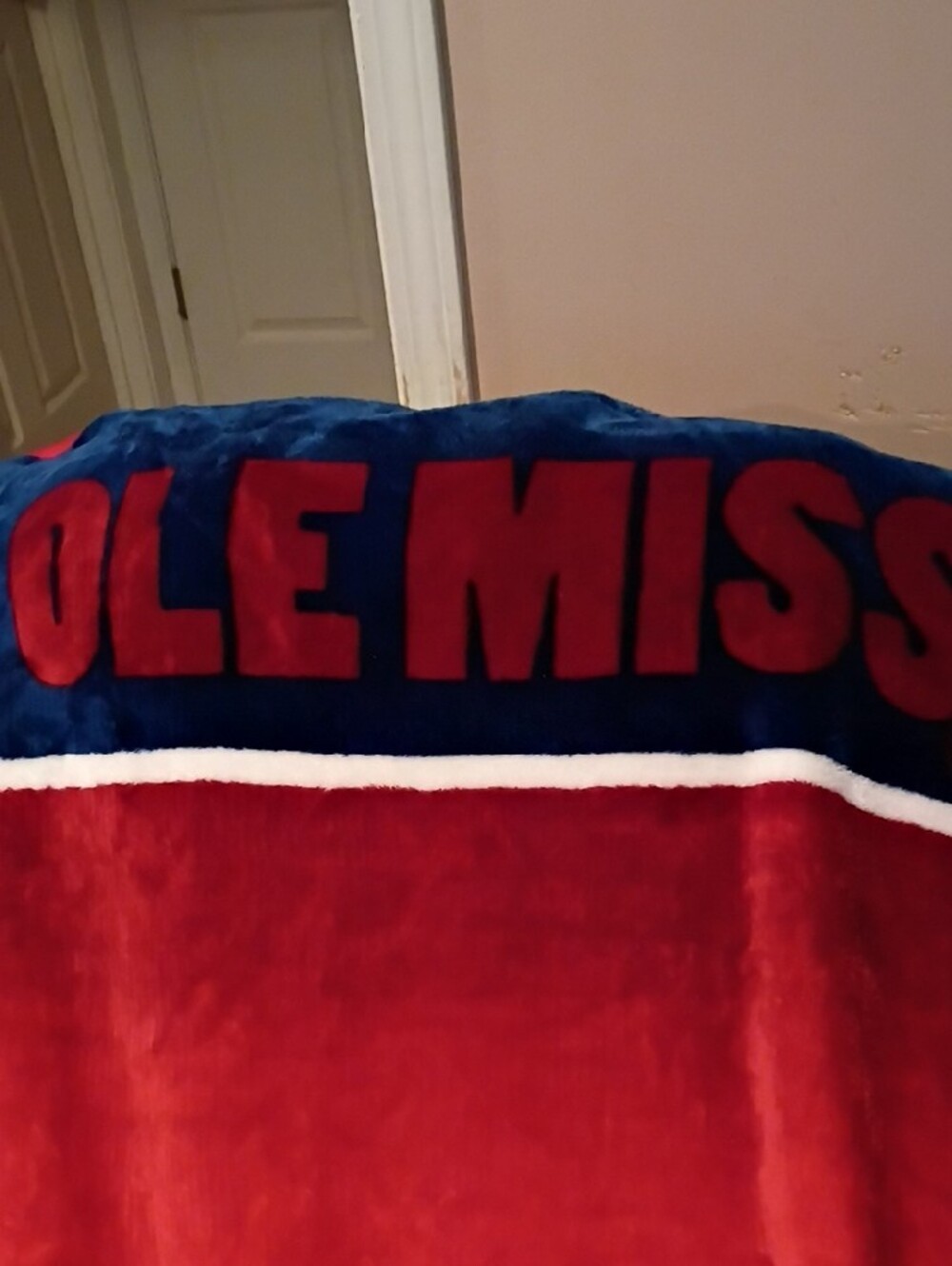 Ole Miss Red Plush Throw Blanket - Collegiate Soft Throw - Picture 3 of 8